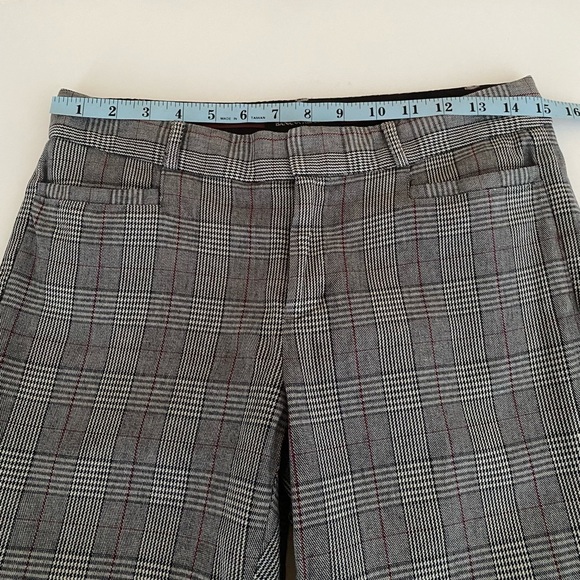 BANANA REPUBLIC Womens Size 2 Plaid Pants Jackson Fit Black Grey Red Trousers - Picture 9 of 12